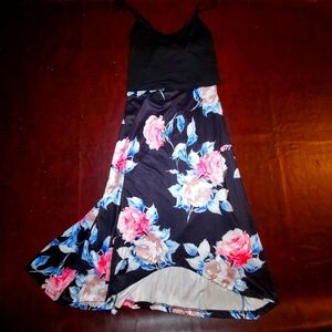 Baikea spaghetti strap hi low breastfeeding  dress with floral print